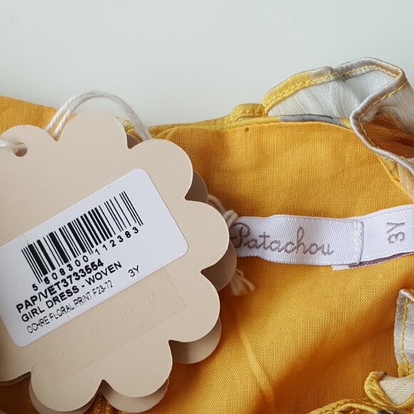 Patachou ! Girls Yellow Floral Chiffon Dress ( 3YRS) - Picture 11 of 11